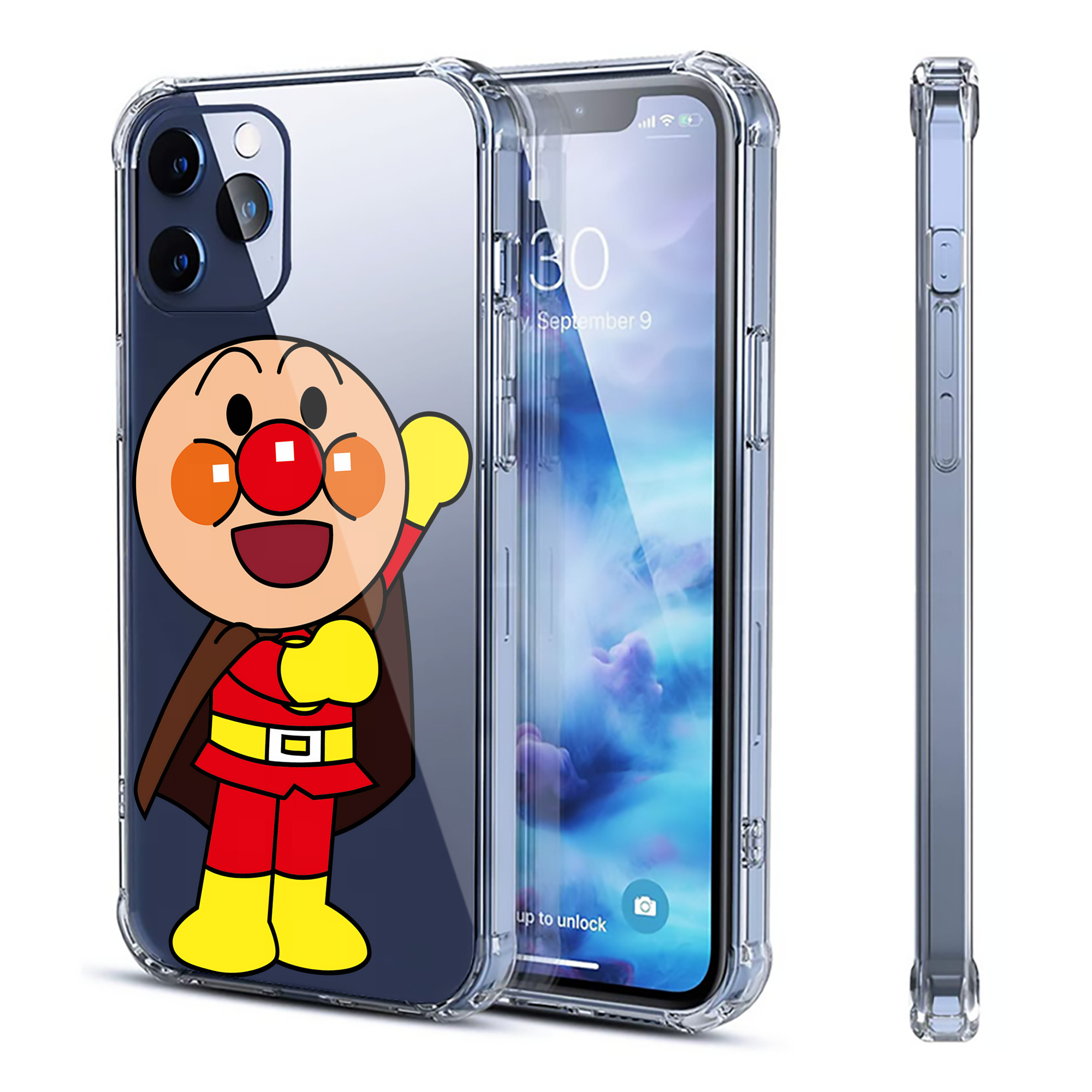 （画像用） アンパンマン Anpanman 【iPhone 12シリーズ対応】透明スマホケース（クリアソフトケース）
